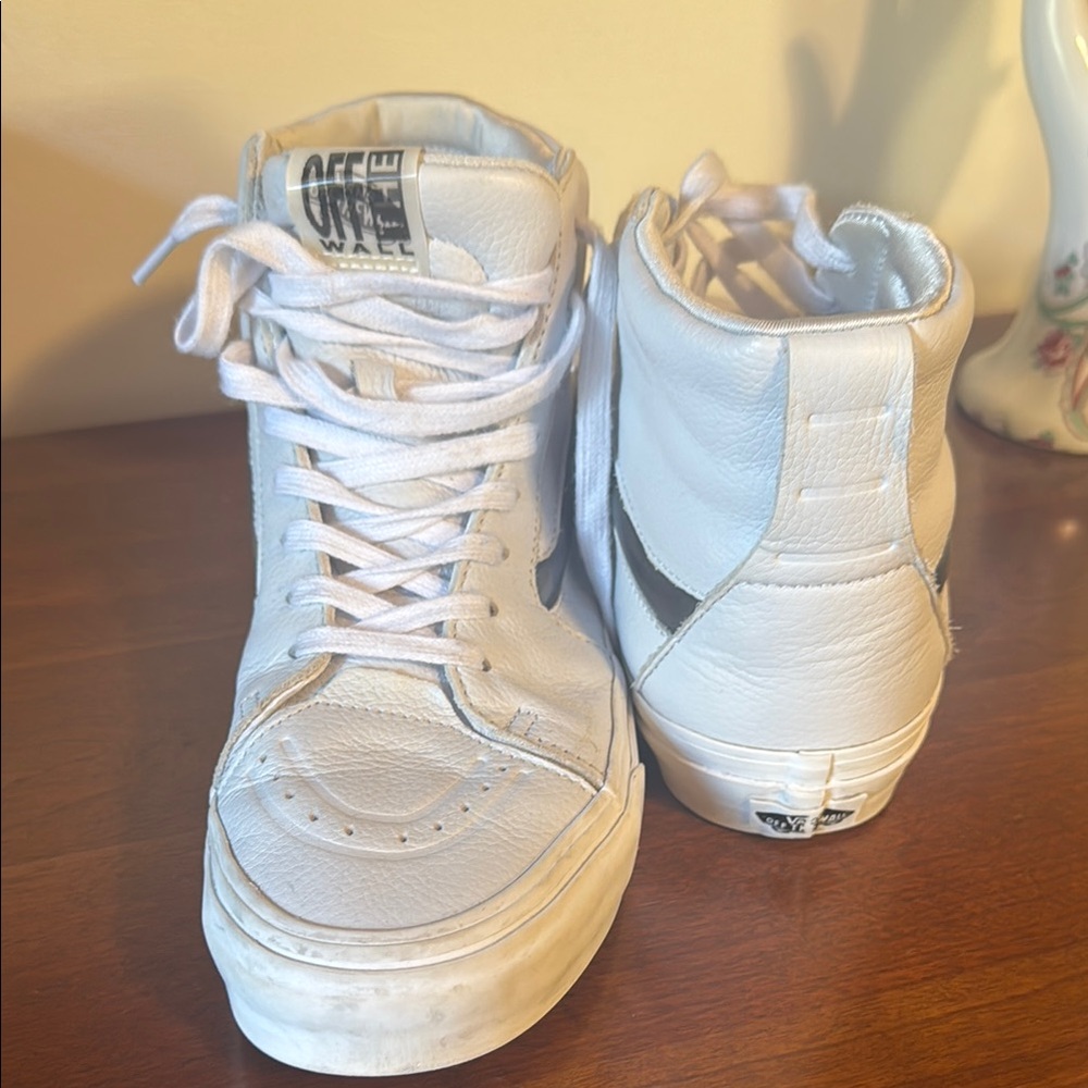 Vans White High-Top Sneakers with Black Accents